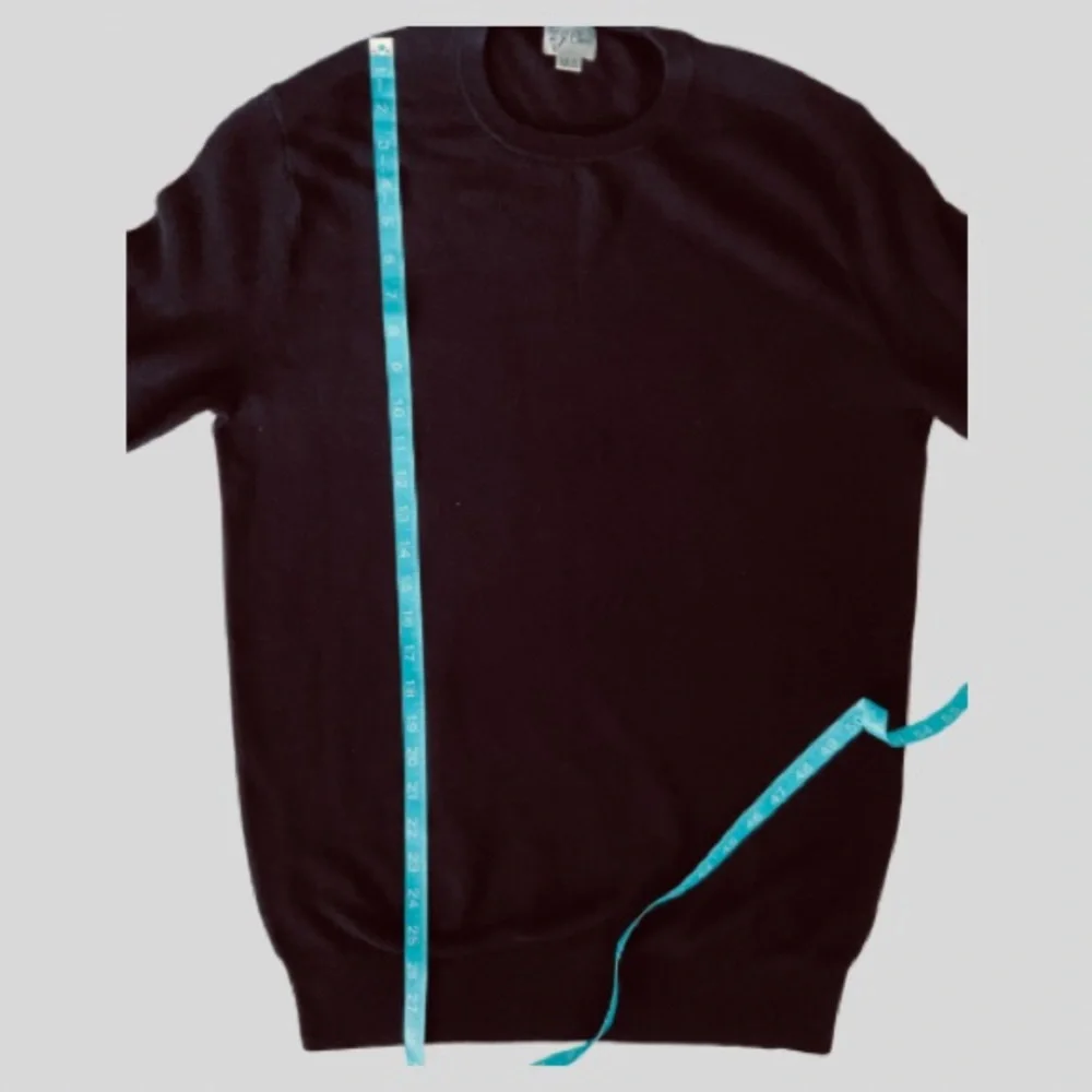 J. Crew Cotton Crewneck Sweater in Garter Stitch Black Size MT NWOT, Preppy - Picture 7 of 14